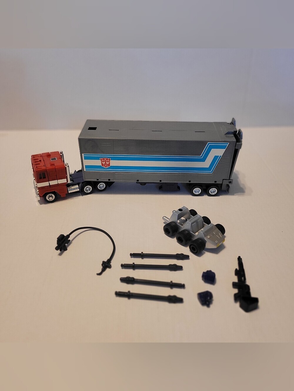 Hasbro Red and Gray Optimus Prime Trailer Truck with Accessories